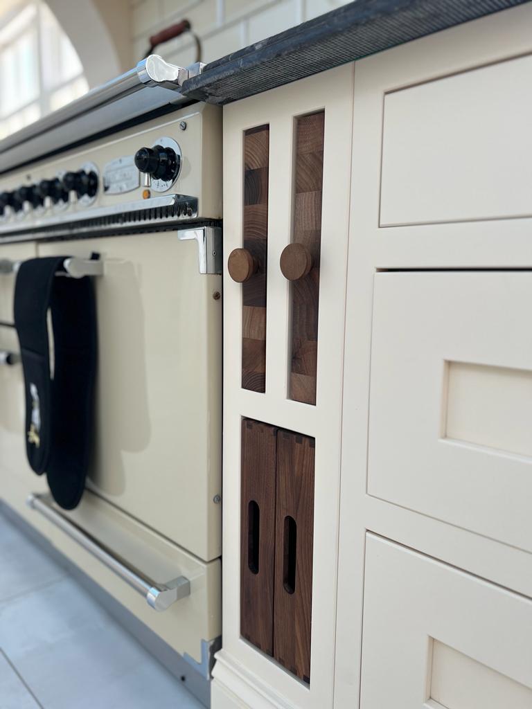 Custom-built kitchen with elegant detailing and deep storage drawers created by Kitchens Essex experts.