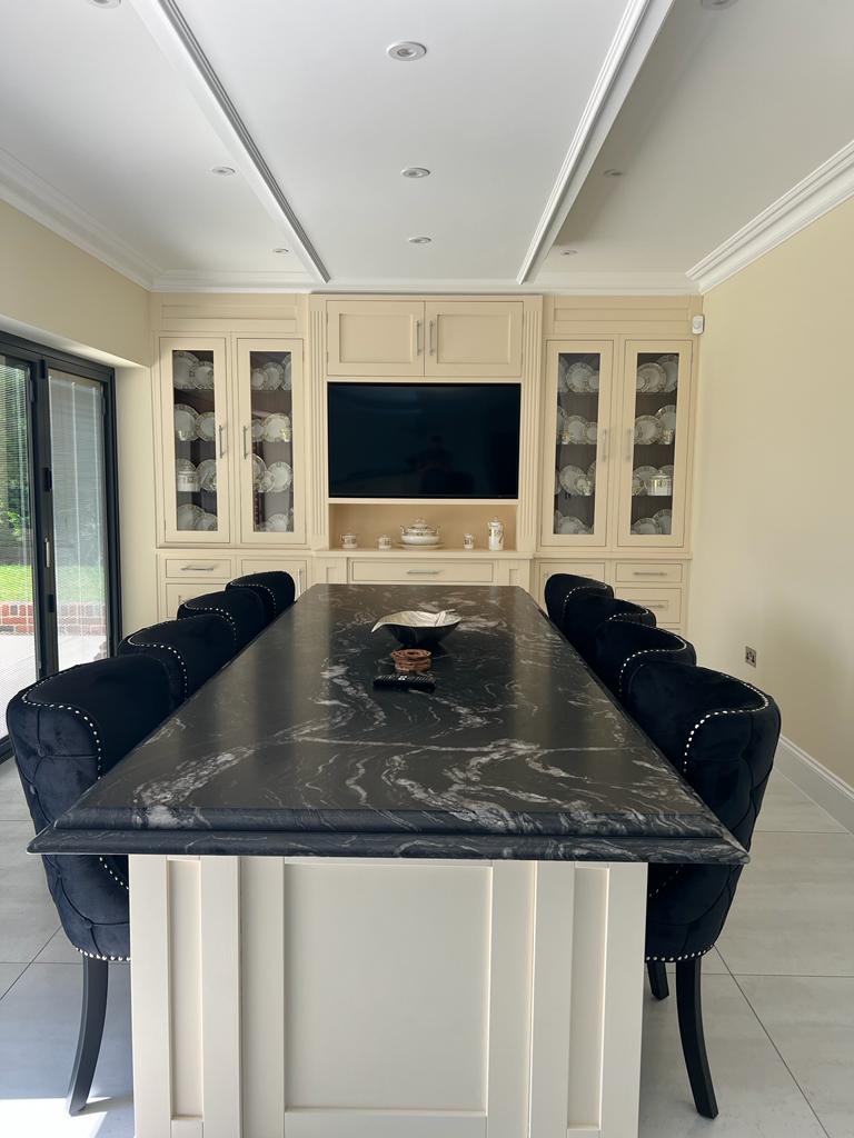 Handcrafted kitchen island and cabinetry showcasing exceptional craftsmanship by Regent St James – Kitchens Essex.