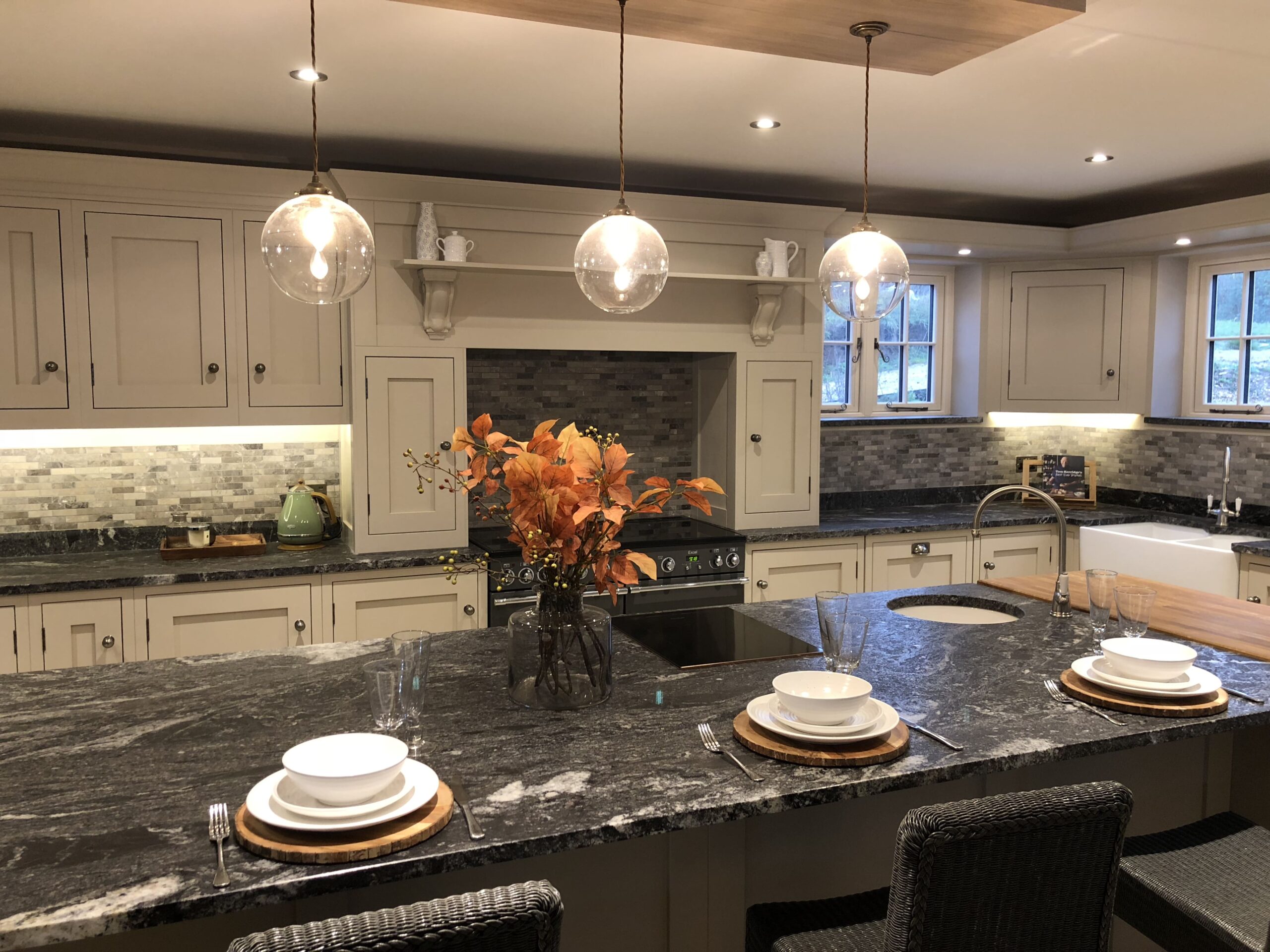 Luxury bespoke designer kitchen featuring handmade cabinetry and tailored design by Regent St James, Essex.