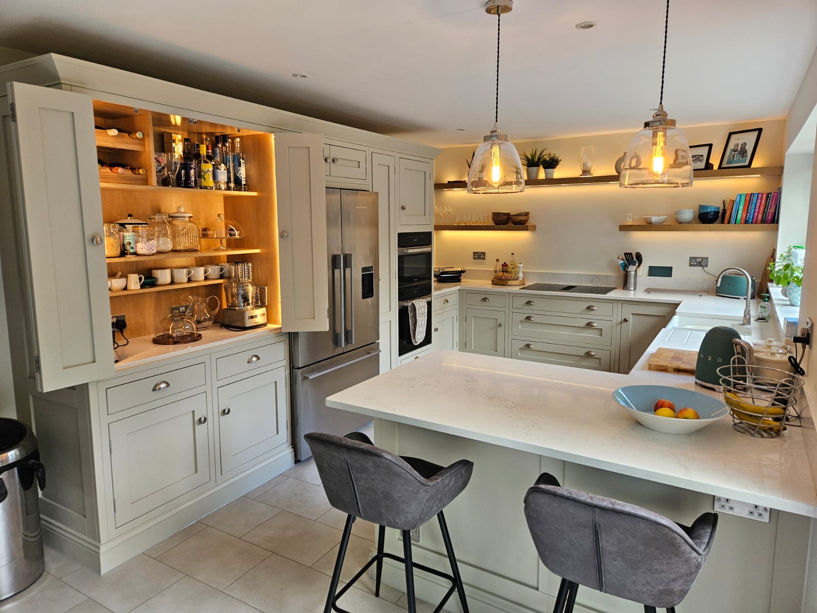 Handmade new kitchen in Essex with bespoke details and calm, light-filled layout