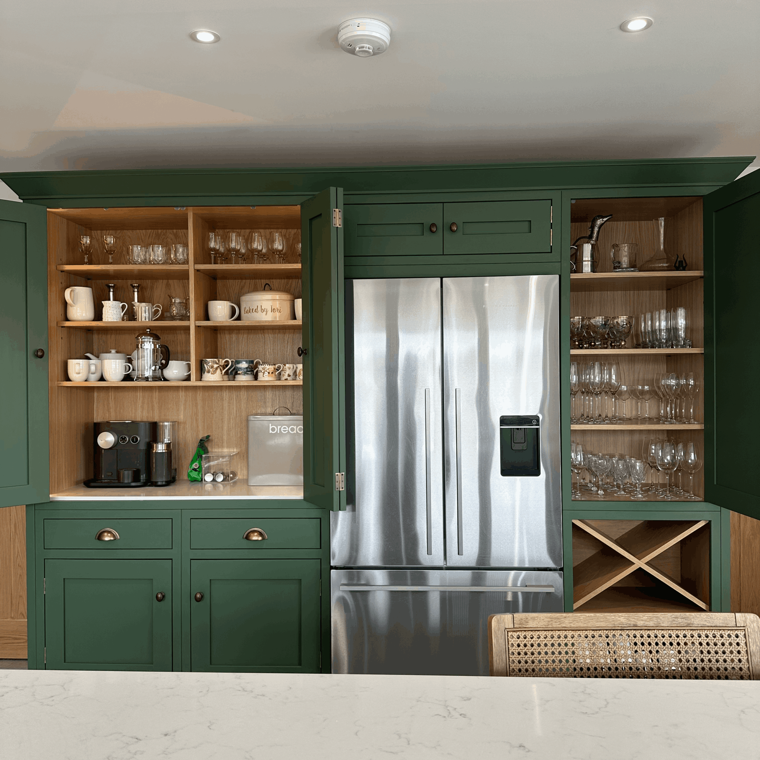 hand painted kitchen by Regent St James Kitchens in Green