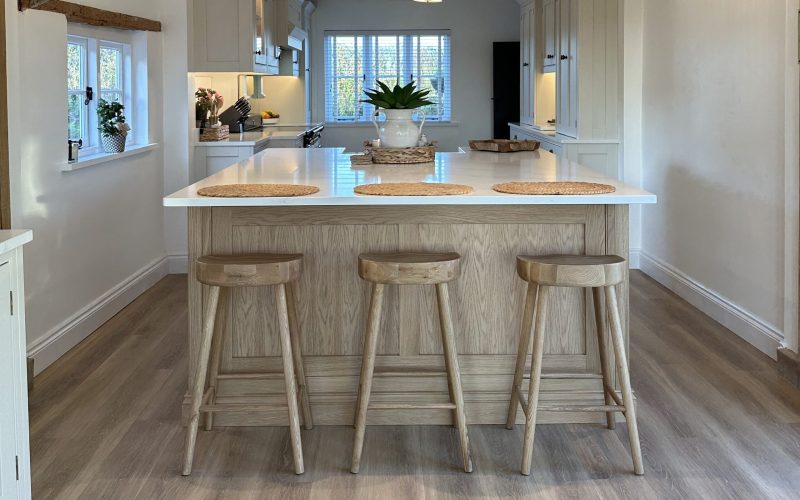 Elegant handmade kitchen in Essex with custom cabinets and lighting